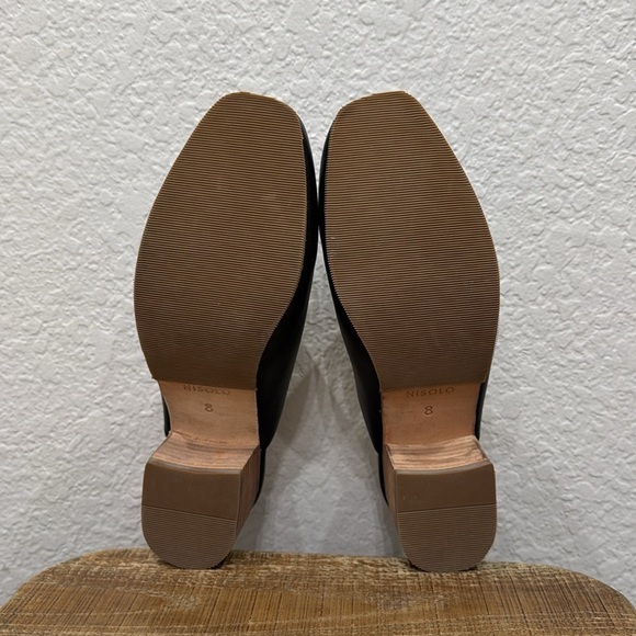 Nisolo All Day Black Leather Heeled Mule Size 8 - Picture 7 of 8